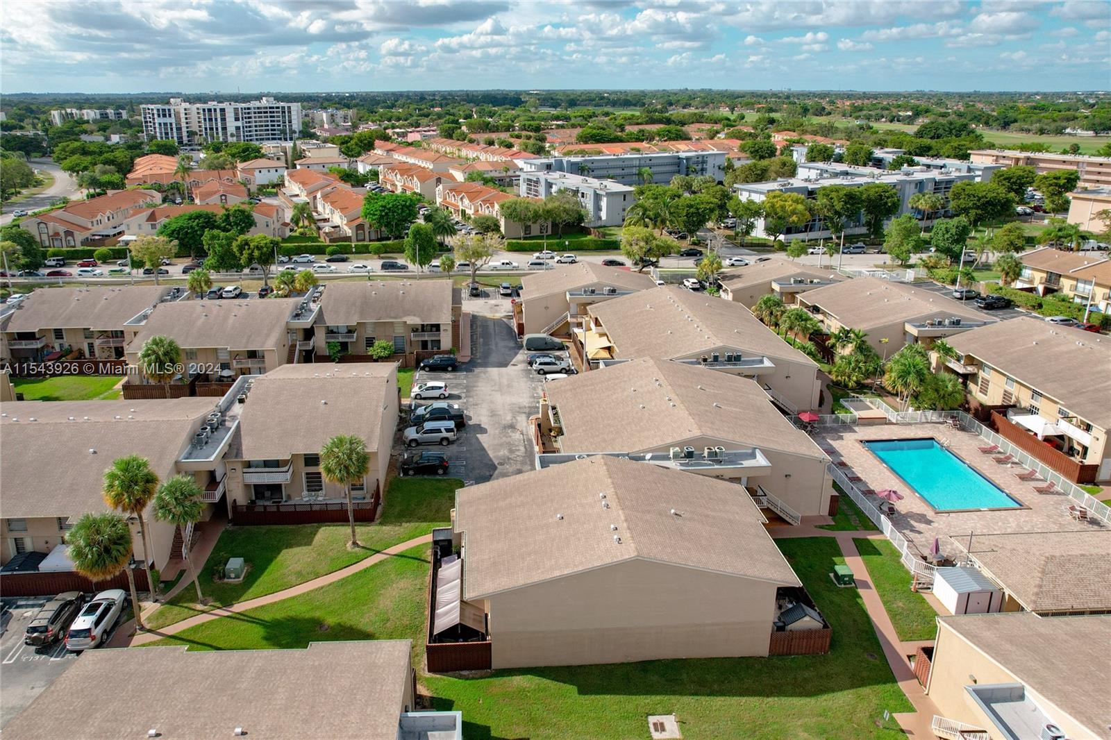 Welcome home to this adorable and charming apartment located in the heart of Kendall. FIRST FLOOR and corner unit, the patio provides a shaded area where you can relax, dine, or create an outdoor living space. Plenty of natural light, tile floors and nice kitchen. It features a large bedrooms with walk-in closet, full bathrooms and great living area space. Home is very well protected with an accordion hurricane shutters. Washer/dryer has been recently replaced and the A/C has been replaced in 2020. 2 ASSIGNED PARKING SPOTS. Community is gated and has a swimming pool. Conveniently located near West Kendall Baptist Hospital, major highways, schools, shopping centers.. Take advantage of the opportunity to make this beautiful home yours or investment property. EASY TO SHOW!