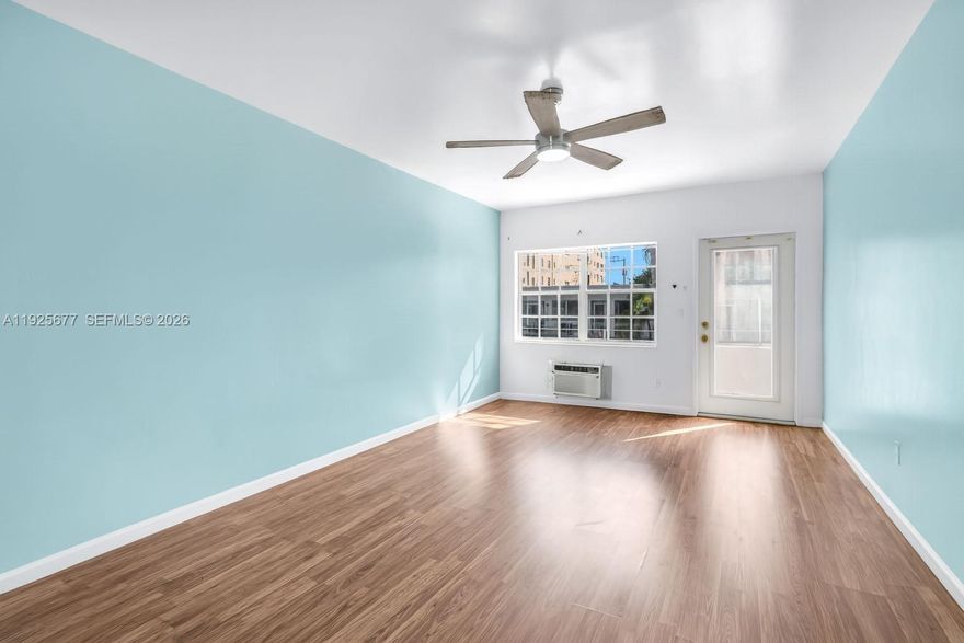 Ideally located just steps from the beach, cafés, and the vibrant energy of South Beach.This charming Art Deco studio captures classic Miami Beach character and timeless appeal from the moment you step inside.