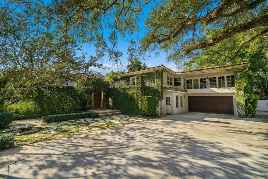 Located in the exclusive guard-gated community “The Moorings”, this enchanting 5,916 SF estate is in the heart of the most sought-after neighborhood in Coconut Grove. Tastefully renovated in 2014, the 6-BD, 5.5-BA residence includes a massive full-floor primary suite, separate guest suite, impact windows/doors, Control4 system and 600 bottle wine cellar. The expansive layout features vaulted beam ceilings, wood floors and is adorned with plenty of natural light with serene views of the backyard from the interior. Elegant landscaping curated by world renowned designer Fernando Wong elevates the outdoor space, which serves as a Zen-like retreat with a pool, treehouse, gazebo and kitchen. The Moorings is a private waterfront community with parks, a dock and marina with waitlist for slips.