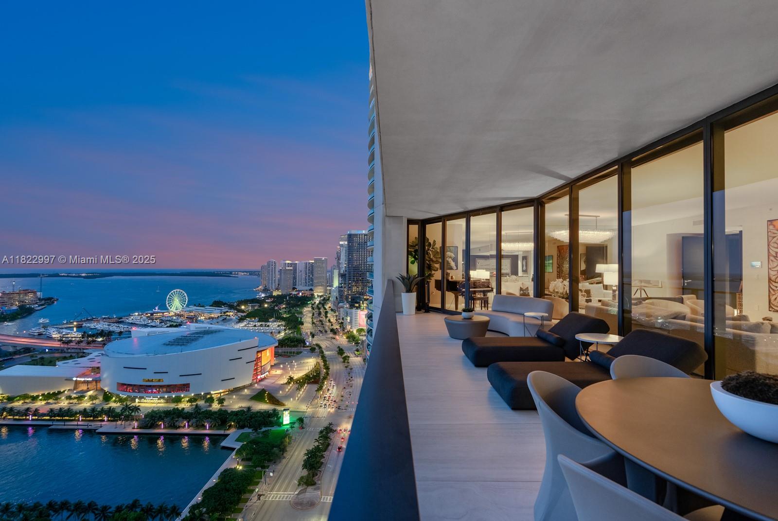 Residence 3402 at 1000 Museum is the embodiment of exuberant living in Miami. Designed by the late Zaha Hadid, this Half Floor Residence boasts panoramic and unobstructed views of Biscayne Bay, the Atlantic Ocean, and the Miami skyline. High-end finishes, including Poliform cabinetry, quartz countertops, top-of-the-line appliances from Sub-Zero to Gaggenau alongside a custom, refrigerated wine storage area. The primary suite features an added walk-in closet plus a private terrace, offering a serene retreat with breathtaking Sunset views. Amenities include Sky Lounge, Aquatic Center, Wellness Center, Rooftop Helipad alongside 24/7 concierge, valet, and specialized security personnel. Residents enjoy proximity to the waterfront, fine dining establishments, and luxury shopping destinations.