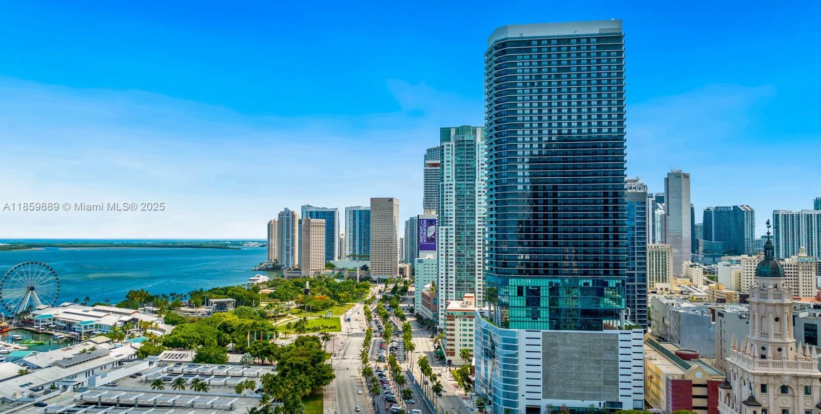 Live the ultimate Miami lifestyle at The Elser Hotel & Residences. This modern studio on the 25th floor features stunning ocean, water, and skyline views, sleek tile floors, high-impact doors, open balcony, and a fully equipped kitchen with stainless steel appliances. Built in 2022, the unit offers a perfect blend of comfort and style. Enjoy resort-style amenities including heated pool, spa, sauna, fitness center, and 24/7 security. HOA covers cable, internet, water, sewer, trash, parking, and more for hassle-free living. Ideally located in Downtown Miami, steps from Bayside Marketplace, Bayfront Park, Kaseya Center, dining, shopping, and entertainment, with quick access to Miami Beach and MIA Airport. Ideal as a residence, second home, or investment.