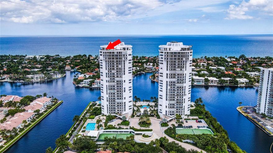 AN EPITOME OF ELEGANCE RIGHT IN THE HEART OF AVENTURA OFFERING THE GRANDEUR OF THE INSIDE, OUTSIDE LIVING. THIS EXQUISITE PENTHOUSE OFFERS: INTRIGUING MARBLE AND GRANITE WORK, ITALIAN, LALIQUE INSPIRED, FROSTED BEDROOM PANELS,WINE CELLAR,PRIVATE ELEVATORS,MAGNIFICENT WOOD STAIRCASE, 2 WET BARS,DUMBWAITER LIFT, TERRACE JACUZZI,AMAZING WALKING CLOSETS WITH ROTATING RACKS, BUILT TO ORGANIZE THE BUYER'S SENSE OF STYLE, 4 PARKING SPACES,TWO MASTER BEDROOMS! A TWO STORY PALATIAL SPACE WITH SO MANY ALLURING FEATURES AND MOST UNIQUE LAYOUTS. FURNITURE AND ARTWORK SOLD SEPARATELY. EXPANSIVE TERRACE OFFERS STRIKING VIEWS OF THE INTRACOASTAL AND THE
OCEAN. ASTOUNDING BUILDING FEATURING: TENNIS COURTS, HEATED POOLS, STATE OF THE ART FITNESS ROOM, JACUZZI. JUST A TASTEFUL RICHNESS OF DESIGN AND CLASS!