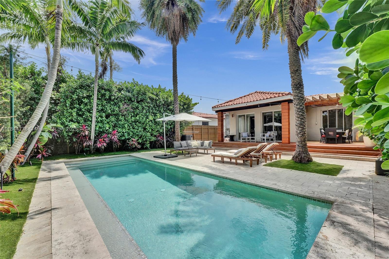 This is your opportunity to experience the PINNACLE of Miami Beach rental living - bar none. Positioned on a 7,500 sq. ft. electronically-gated lot, this 3 bedroom, 2 bathroom home is equipped with a truly exceptional backyard: a sizable pool, outdoor shower, wood deck and patio where your greatest memories are yet to be made. Equipped with a backyard entrance for use by friends and family, this house is designed for those who have a knack to entertain and seek to maximize the art of indoor/outdoor living. This special property is located just steps from Lincoln Road and the quiet Flamingo/Lummus neighborhood of Miami Beach. Providing peace and quiet, yet proximity to all of the top Miami Beach restaurants, nightlife and shops, this dream home simply offers it all.