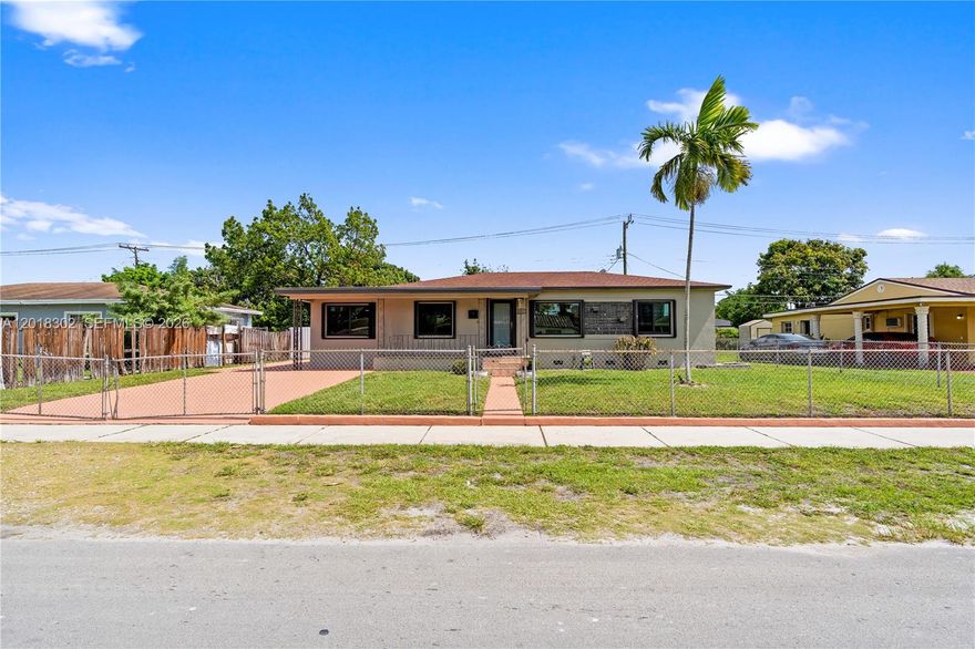 Welcome to the new EAST HIALEAH!!! This beautiful 4 bedroom & 2 bath (super spacious) family home sits excactly 1/2 mile East of East Hialeah, LITERALLY a 3 min drive or one short stop on the Tri-Rail to Hialeah Park & Casino! 2015 Architectural Shingle & flat roofs. 2021 Impact windows/doors plus accordions! Generous lot of over 8,000 Sq. Ft w/ almost 1,600 Sqft of living space this WELL KEPT SECRET has it all. Expansive primary suite, on-suite sitting area & walk-in closet. Meticuosly remodeled Master Bath, beautiful original wood floors, floorplan expands into formal dinning, Floridaroom, Family room, 3 secondary bedrooms & adjoining bath. . Large U shape kitchen, all wood cabinetry & SS appliances. Dedicated, attached laundry room & storage. Enormous secured driveway (1,500 SqFt PLUS), bring your multiple vehicles, commercial vehicles, RVs & boats. Large patio for gardening, entertaining & pool. Utilities saving Septic Tank. NO HOA. Minutes to highways, shopping, restaurants & medical centers. THE ONE YOU WERE LOOKING FOR IS FINALLY HERE.
