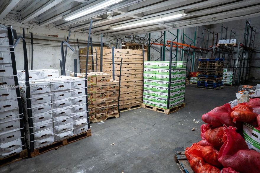Located in the heart of Miami’s Produce District, this 8,341 SF warehouse offers an ideal mix of cold storage, warehouse, and office functionality. The space includes approximately 5,400 SF of refrigerated area and two private offices (±150 SF downstairs and ±800 SF upstairs). The property features one dock-high loading bay, efficient truck circulation, and clear heights approaching 23 feet (slightly lower at cooler entrances). Its core industrial location provides immediate access to I-95, SR-836, and the Port of Miami, with close proximity to Downtown, Brickell, and Miami International Airport. Surrounded by established produce and distribution businesses, this facility offers strong functionality, visibility, and access in one of Miami-Dade’s most active industrial submarkets.