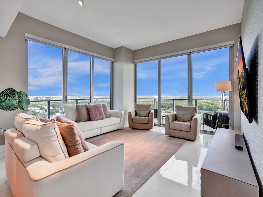 Astonishing Lower Penthouse! 3 Bedroom & 3 Complete Bath + a Versatile Den, corner unit in a prime line at the new luxury condo THE HARBOUR in North Miami. This beautifully decorated and fully equipped condo has an expansive floor plan with a modern open kitchen with LIEBHERR & SMEG appliances, a comfortable dining and living area, and a wide-open balcony. Enjoy stunning views of the Bay and Sunny Isles' magnificent skyline from floor to ceiling windows throughout the condo. THE HARBOUR is a full-service building offering concierge, Spa, Fitness Center, Pool, Kids Room, Tennis and Basketball courts, open Kid's Playground, Picnic area, Bikes on site, Valet and much more! (Realtors see Broker remarks