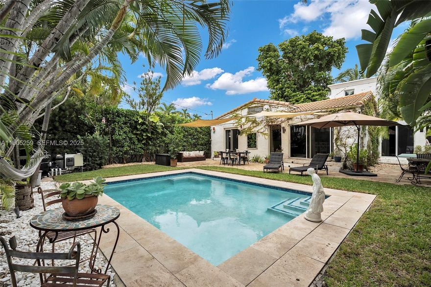 This stunning 4-bedroom, 3-bathroom gem is located in the trendy Isle of Normandy Miami Beach —Step into a sunlit, open-concept oasis blending elegance and tropical charm. With a private pool surrounded by swaying palm trees, this home embodies the essence of resort-style living. Perfectly situated between Miami's vibrant city center and pristine beaches, it offers seamless access to both. Discover unparalleled value and sophistication in Miami! It's one of the  hottest address, where visionary luxury meets iconic design. As the chosen setting for world-renowned architects, exclusive condominiums, and the upcoming Ritz Carlton, this neighborhood is transforming into Miami's crown jewel. Don’t miss your chance to call this glamorous and sought-after slice of paradise home—it’s a must-see!