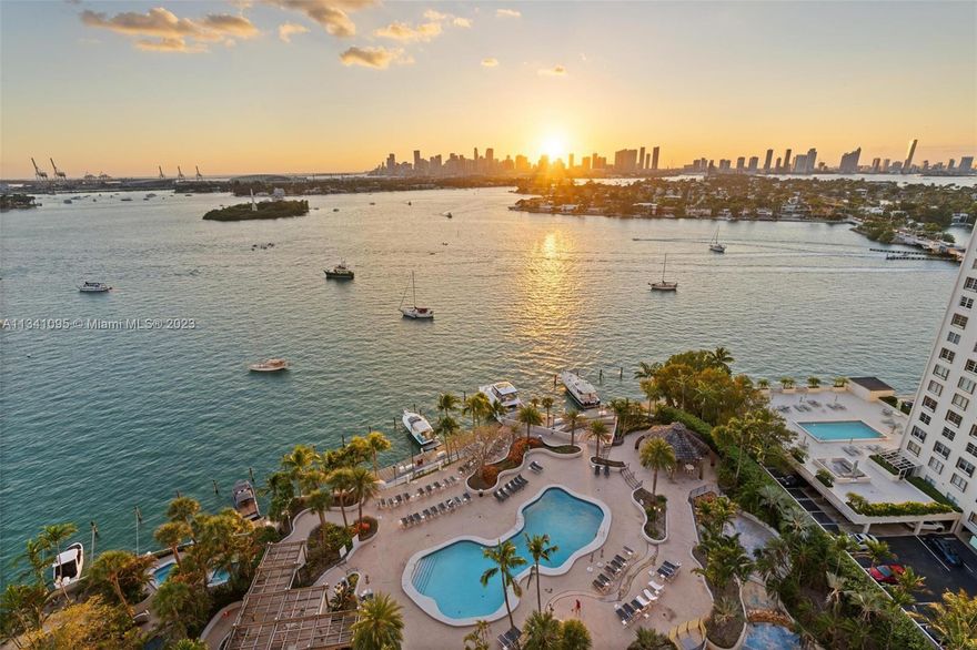 Views! Views! Views! Stunning panoramic views of Biscayne Bay, downtown, port, cruise ships, and Islands. This original condition unit is a blank canvas to create your Miami dream home. Floor to ceiling windows and a spacious terrace, come with this 2bed, 2 bath apartment. Belle Island is part of the venetian islands and is in high demand due to its location. Out of the way of the hustle and bustle of tourists but close to the beaches, Lincoln Rd, and downtown. Resort style living, heated bayfront pool, gym, yoga room, business center, party room, kids playroom, restaurant, BBQ area, hot tubs, saunas, tennis courts,24hr security, and valet parking. The building is undergoing a complete renovation, including its 40-year Cert.  An assessment of $34k is owed.