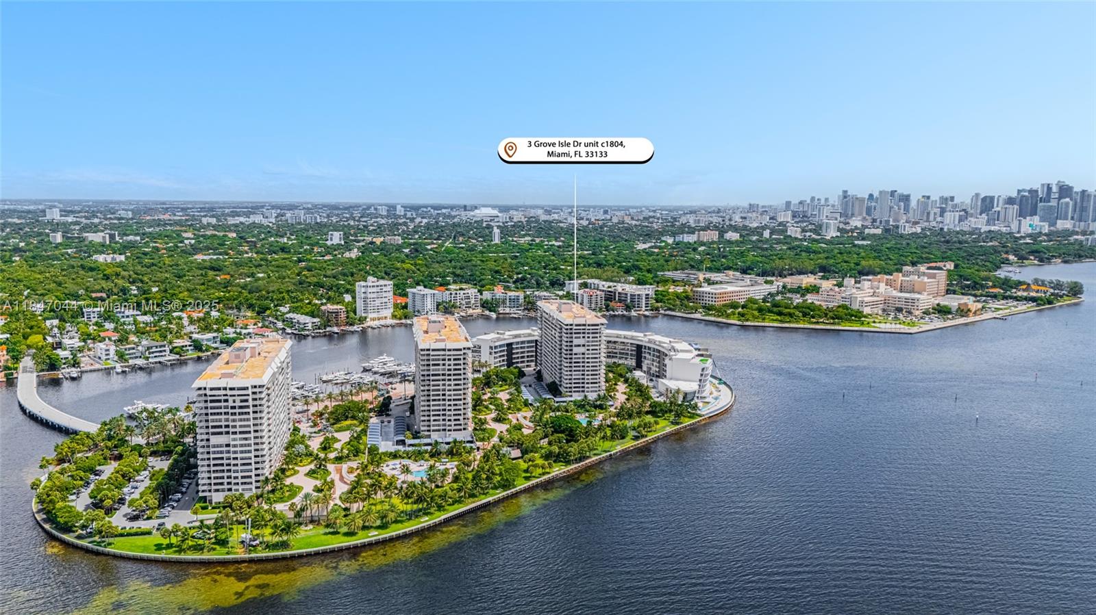 Welcome to Grove Isle- your private island oasis in the heart of Coconut Grove. blocks from Center Grove and minutes to Brickell, Key Biscayne, & Mercy Hospital, this exclusive location offers the perfect blend of privacy and convenience truly a place to love where you live.
This spectacular 18th-floor (lower penthouse) residence has been tastefully and exquisitely remodeled, offering elegant finishes and stunning views in one of Miami's most desirable communities' Unit features open layout with brand new state of the art gourmet kitchen w/ Miele appliances, downdraft exhaust, double conv. oven , remodeled bathrooms with smart toilet and Dornbracht fixtures , electric shades , , marble flooring, impact windows, 2 parking spaces, new A/C and water heater. All assessments have ben paid.