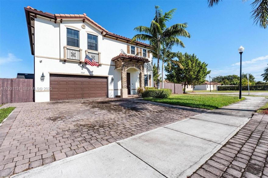 Seller is relocating, providing a wonderful opportunity to own this stunning home in the gated, family friendly community of Portovita. Featuring 4 bedrooms, 2.5 bathrooms, and 2,720 square feet of living space on a desirable corner lot, the home offers a two-car garage, private swimming pool, and plenty of room for recreational toys. The main floor includes a spacious living room, dining room, family room, kitchen, and half bathroom, while the second floor houses all bedrooms, two full bathrooms, and a laundry room. Residents enjoy a private clubhouse with a large pool, jacuzzi, gym, and playground, all just minutes from the Florida Turnpike and the gateway to the Florida Keys.