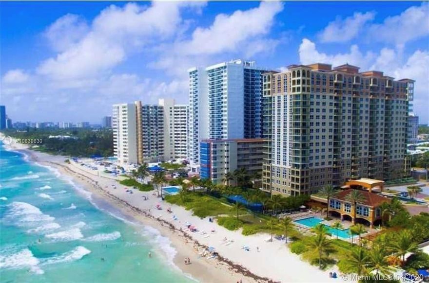 Oceanfront Lobby level unit with 10.5-foot ceilings, open granite kitchen, new tile throughout, split plan, washer/dryer in unit, perfect for a full-time residence, 2nd home or investment, can rent immediately & 12 times/yr minimum 30 days. Large pets are okay. Great amenities: Olympic size pool, jacuzzi, Tennis, Fitness Center, Business center, Club Room, 24 hr concierge, deeded garage and valet for additional cars, also have access to sunset pool on the Intracoastal with courtesy boat dock. No HOA approval, quick closing okay. Lease purchase, owner agent.