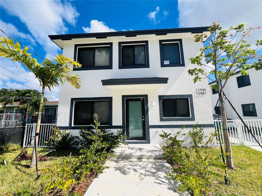 Newly constructed 2 story townhouse style duplex ready to move in!. This unit has two entries, one at front and another one on the right side. Great location conveniently located near major roads and Florida’s Turnpike. First floor features one bedroom plus full bathroom, open kitchen with stainless steel appliances, white cabinets, and quartz countertops, plus living/dining area. Sparkling porcelain white porcelain tile with gray veins throughout the home, including upstairs bedrooms. Washer/dryer included on second floor. Large, backyard area with fresh grass behind the shared parking pad in the rear of the property. Show with confidence, fast approval process. 
Move in ready !!!