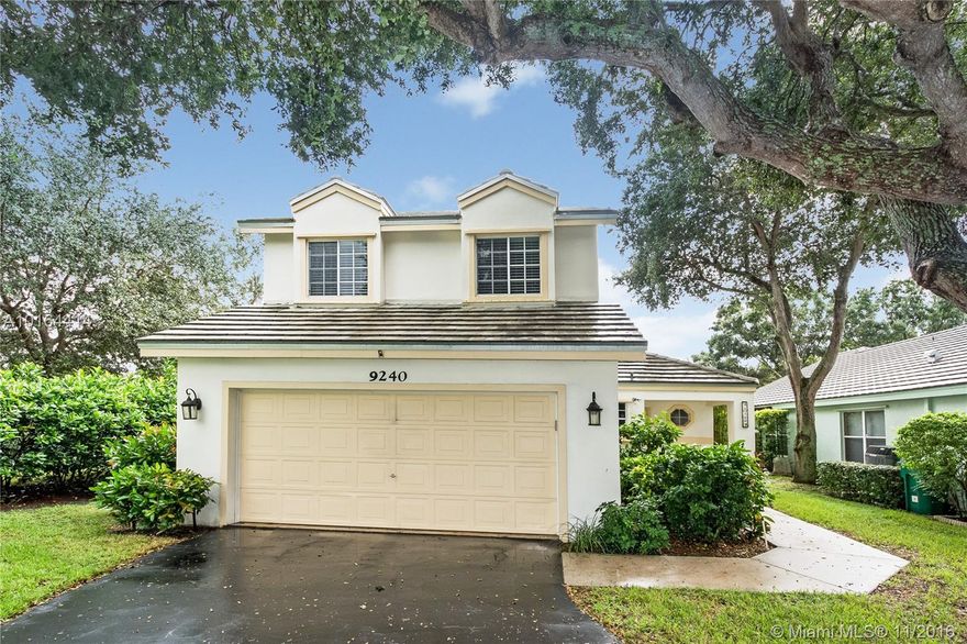 Immaculate Forest Ridge Corner Lot 2-Story 3BED/2.5BA Single Family Home in the Heart of Davie.Featuring:Master Suite downstairs,Laminate flrs&New Basesboards throughout entire house, Brand New White on White Kitchen w/Shaker Cabinets, Brand New Whirlpool White w/SS Appliances,2014 Roof,John Lewis Home Collection Closet System,Fresh Paint,Impact French Doors,Screened Patio,Must See! Turn Key Property!!Excellent Schools,Location&Community Pool,Natural Preserve, Perfect Starter Home or Downsizer Dream Home!