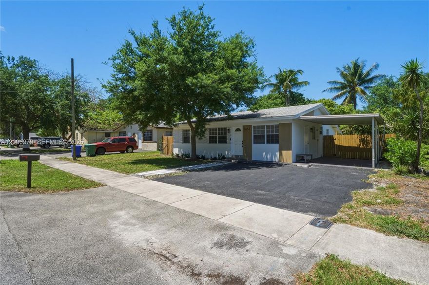 Welcome to this updated home in the heart of Fort Lauderdale with no HOA! Ideally located just minutes from the Florida Turnpike and only 5 minutes from I-595, this property offers excellent convenience while keeping you close to everything South Florida has to offer. Enjoy easy access to top shopping, dining, and entertainment, including Westfield Broward Mall (10 minutes), Sawgrass Mills, Plantation Walk (15 minutes), and the iconic Seminole Hard Rock Hotel & Casino Hollywood, home of the famous Guitar Hotel just 10 minutes away. Fort Lauderdale-Hollywood International Airport is also only 10 minutes away, making this home ideal for frequent travelers or those considering short-term rental opportunities. 

Inside, you’ll find an open and airy layout filled with natural light. The expansive backyard features fruit trees and offers plenty of space and privacy to relax, entertain, or expand, perfect for creating your own outdoor oasis. With quick access to major highways and countless nearby restaurants, supermarkets, and shopping options, this home delivers the perfect blend of location, lifestyle, and investment potential, ideal for both homeowners and investors. Don’t miss this opportunity!