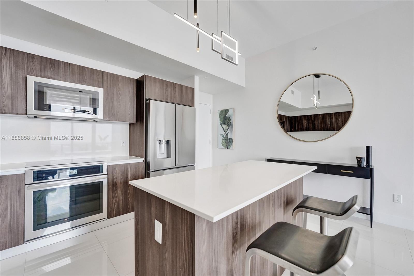 Corner penthouse available for annual rent, furnished or unfurnished, 2 parking spaces included. Located in a modern high-rise built in 2018, this exclusive residence features an open-concept design, floor-to-ceiling windows, and a wrap-around balcony that provides breathtaking panoramic views. Designed with a sleek, minimalist aesthetic, featuring high-gloss white flooring, modern furnishings, and ample natural light from expansive windows. The wrap-around balcony extends the living space outdoors, creating an ideal spot for relaxation and entertaining. Situated in a highly desirable area of Aventura, with easy access to shopping, dining, and entertainment. Located 10.4 miles from Fort Lauderdale-Hollywood Int. Airport and 21.9 miles from Miami Int. Airport