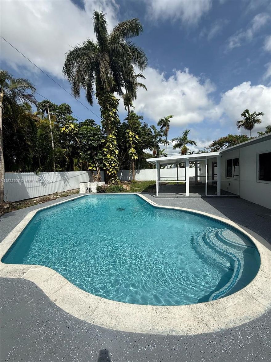 Beautifully remodeled 3-bedroom, 2-bathroom home for rent in the desirable Cutler Bay neighborhood. Offers 1,534 sq?ft of living space on an 8,250 sq?ft lot with an open floor plan and brand-new laminate flooring. The kitchen features a gas range, microwave, and electric water heater. Living and dining areas flow into a spacious backyard with a resurfaced, fenced-in pool—perfect for relaxing or entertaining. Includes a one-car garage and ample driveway parking. High-impact doors, central A/C, and electric heating ensure year-round comfort. Available now—don’t miss this stylish and comfortable rental opportunity! AVAILABLE FOR SALE!