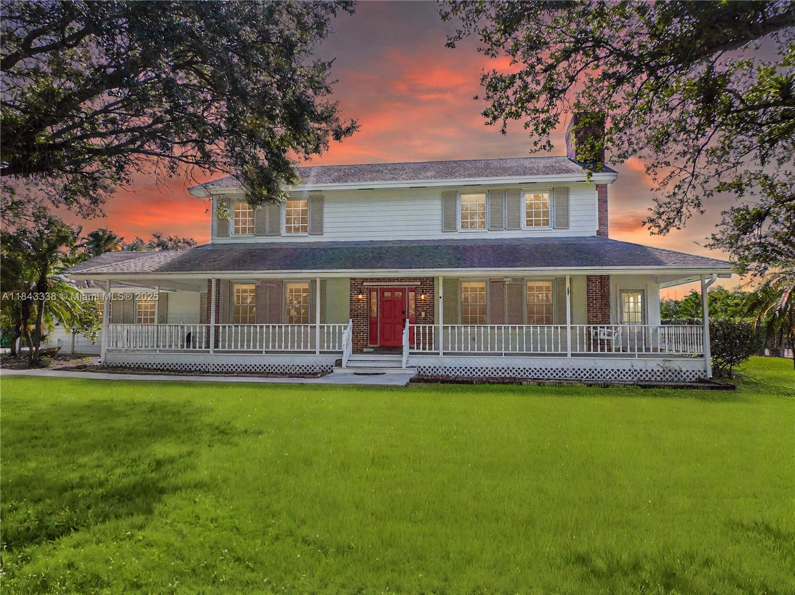 Stunning Country Estate in the Heart of The Redlands! This 7-bed, 4-bath farmhouse-style retreat sits on 2.37 acres and features a licensed plant nursery, 2-horse stable, and whole-home generator. A shaded oak-lined driveway leads to a cozy front porch and into a home filled with original hardwood floors, two fireplaces (including one in the oversized primary suite), and flexible living areas. The kitchen offers granite countertops, solid wood cabinets, gas stove, and a water heater. With up to 7 potential bedrooms, it’s perfect for large or multi-generational families. Enjoy indoor-outdoor living with a wrap-around patio and enclosed Florida room with hurricane-rated windows under AC. Freshly painted, with hurricane shutters and a serene backyard. Enjoy 3D tour! May the Force be with you!
