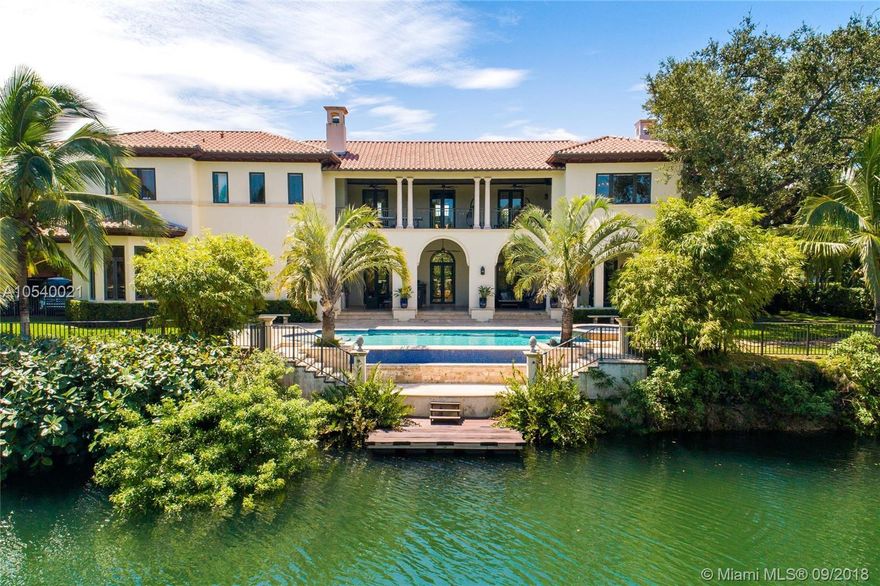 Situated directly on the Coral Gables Waterway this breathtaking Palm Beach-esq estate is a true gem. 6 beds including a theater, 6/1 baths, office, & chef’s kitchen w breakfast nook are just some of the incredible features this residence has to offer.  Nestled on a double size 23,546 sf lot w a pool, mature shade trees, & ample dock space including boat lift.  Water views from almost all rooms and split floor plan. The location offers an unparalleled lifestyle where you are minutes away from two of Coral Gables’ most exclusive Country Clubs, beautiful shops, private schools & airports.  The appealing combination of luxury & classic design together with the spectacular views make this estate unique.