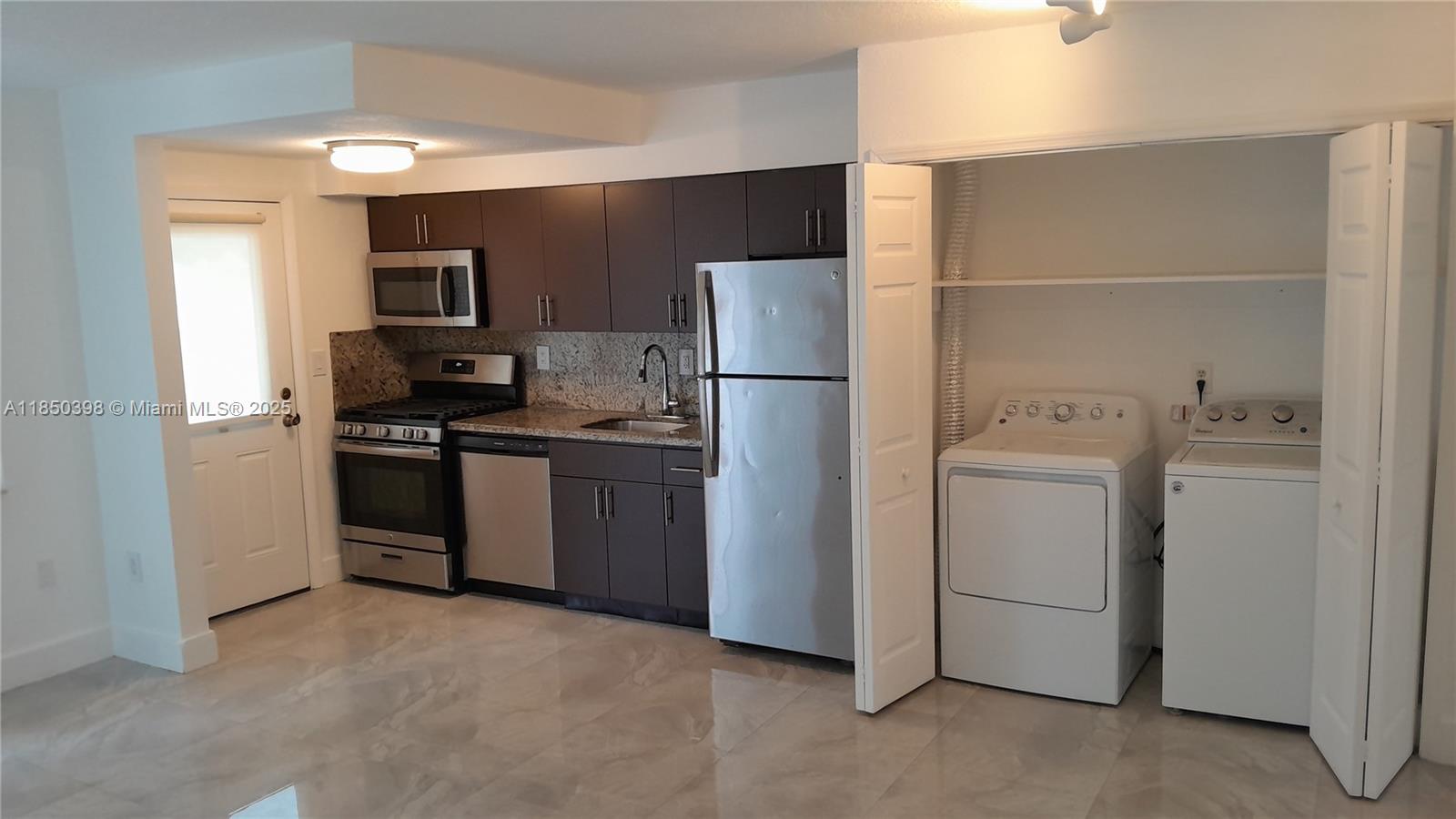 Move in ready condo located in an amazing location just a few blocks from the beach, restaurants and shopping. Has updated kitchen and bathroom along with impact windows and doors. This unit has gas range for those who enjoy cooking with gas. Also this is one of the few units that has washer and dryer inside the unit. The building is gated and the unit comes with one assigned parking space. Can be rented right away and has already passed the 40 year and additional inspections. Enjoy the South Beach lifestyle.