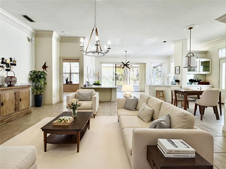 Beautifully remodeled home in The Preserve, Turn-Key property, featuring Luxury Chef's Kitchen with quartz countertops, stainless steel appliances, Italian ceramic tiles, modern light fixtures and skylights. Large walk in closets. This thoughtfully designed split-floor plan includes three bedrooms, 2 bathrooms, a spacious living-great room, a separate dining room. Situated on an expansive lot, this home offers a screened patio. Move-in ready, brand-new kitchen with modern cabinets. The community offers resort-style amenities, including a heated pool, tennis courts, and Bocce ball. Conveniently located just minutes from the Lost Lake Golf Course, stunning beaches, shopping, and more!