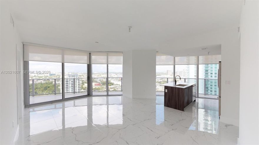 Aria on the Bay, 24th floor, stunning and relaxing views of the beautiful Biscayne Bay, full of natural light and conveniently close to the elevator! One Bedroom, one full Bathrooms + half bathroom for your visitors, t, porcelain tiles floors throughout the unit , stainless steel appliances, Beautiful master bathroom with glass doors, bathtub and walking closet, ARIA ON THE BAY is an exquisite building with amazing amenities PLUS a desired location within walking distance to the hottest spots in Downtown Miami.