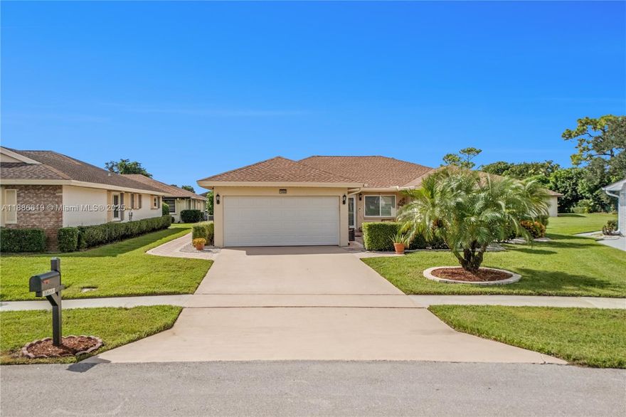 Welcome to this modern gem in the heart of Boynton Beach! This well-maintained home offers appealing upgrades throughout, featuring 3BR/2BA and 2,145 sq ft of elegant open living filled with natural light and high ceilings. Located in a quiet community with a low HOA ($270/mo). Updates include a new roof, impact windows & doors (including garage), a remodeled kitchen with stainless-steel appliances, a smart-home system with Alexa switches, cameras & digital lock, plus updated floors and finishes. Enjoy your private outdoor oasis with a plug-and-play jacuzzi, paved patio, exterior fan, and decorative fountain—perfect for relaxing or entertaining. This property combines comfort, style, and peace of mind with energy efficiency and exceptional value.