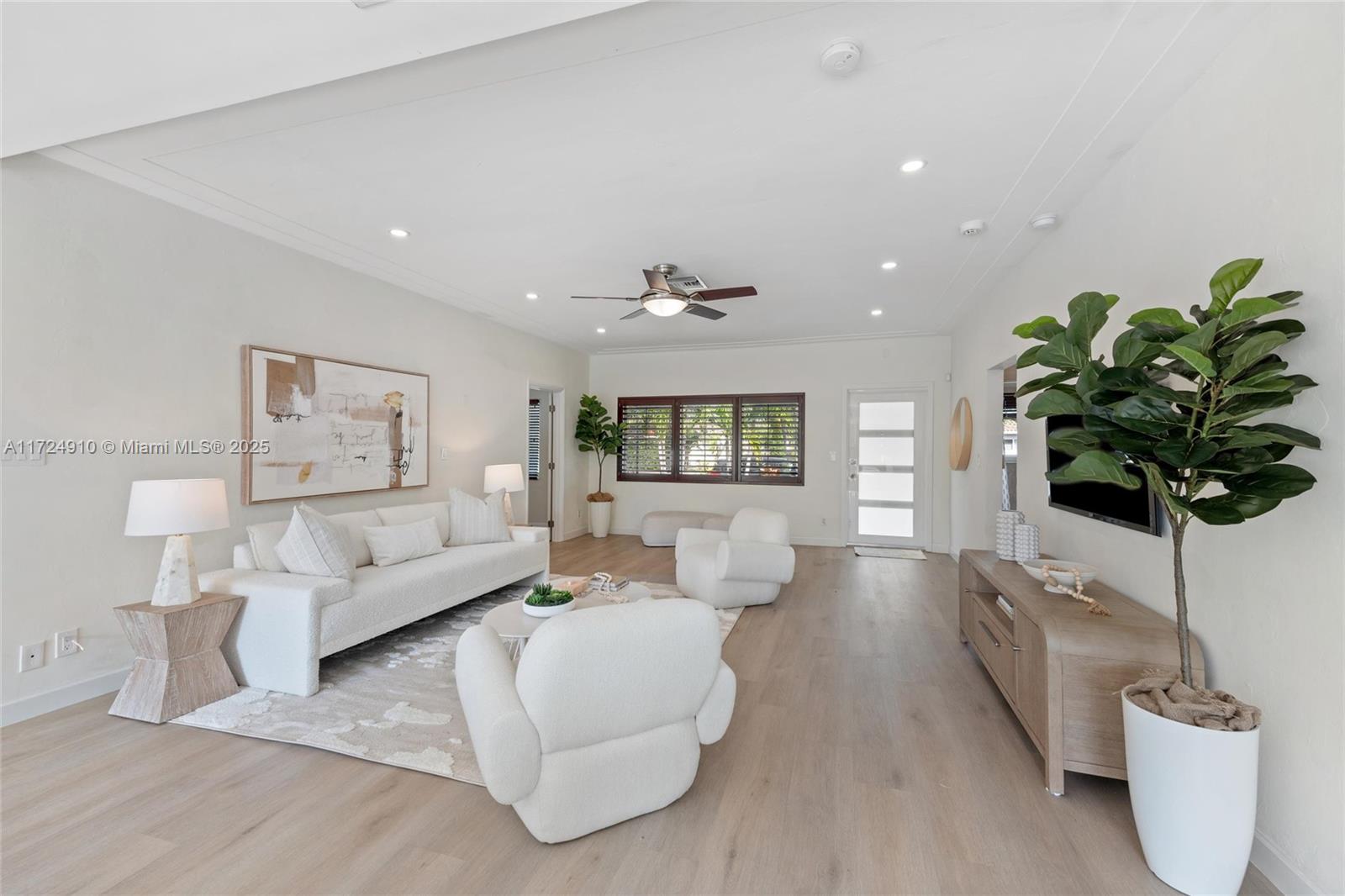 Nestled in the heart of the charming Miami Shores, this beautiful 3-bed, 3.5-bath home offers an ideal blend of modern living and classic appeal. The bright, open-concept living space flows seamlessly into an updated kitchen featuring stainless steel appliances. The master suite boasts an en-suite bath, while 2 additional spacious bedrooms offer ample room. A standout feature is the private in-law quarter, complete w/its own entrance & 1/2 bath—perfect for extended family, visitors, or rental unit. The lush backyard is an oasis, ideal for outdoor entertaining or relaxing in the Florida sunshine, with plenty of room for a pool! Located just minutes from local shops, cafes, parks, and all that Miami Shores has to offer, this home combines convenience with a tranquil atmosphere.