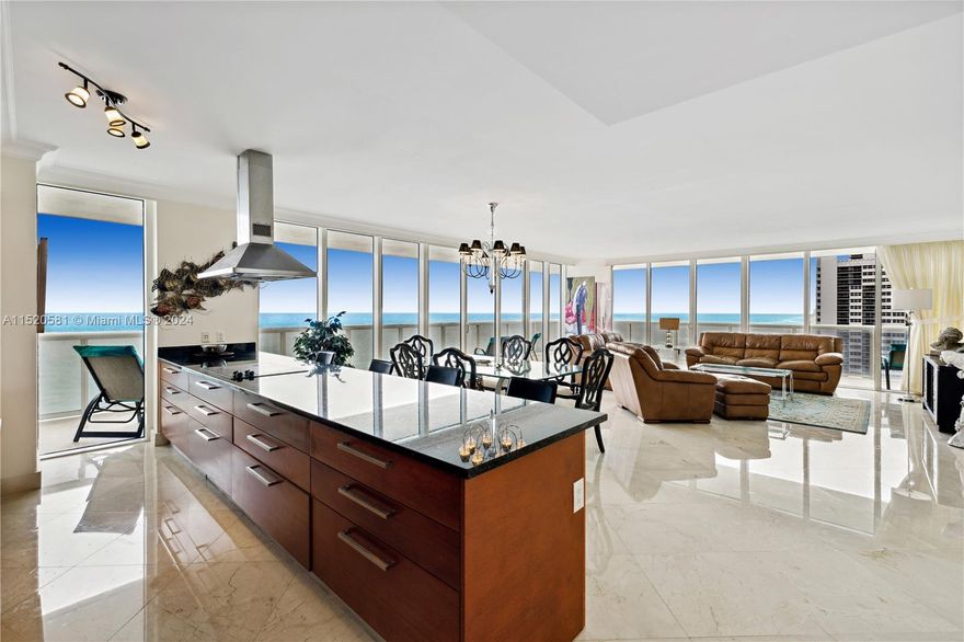 Truly Unique South-East corner unit with Breathtaking direct Ocean and Intracoastal views from this 16th floor. 2,065 sq. ft. plus 565 sq. ft. wraparound balcony. 3 bed/3 baths. Marble floors throughout & California closets. European style kitchen with Gorgeous granite counter tops and kitchen-aid appliances. Jacuzzi & separate shower in master bath. This is a 5 star resort like amenities such as magnificent lobby entrance, full time concierge, security, 24-hour valet, multi-level covered parking, 5 heated pools, 50.000 sq. ft. spa, and fitness center overlooking the ocean. One parking assigned +1 free valet. Easy to show. Rental policy is minimum 30 days, 12 times per year.