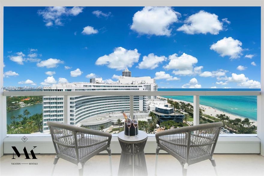 Experience luxury living with vacation-style amenities in this stunning Junior Suite at the iconic Fontainebleau Miami Beach. Enjoy breathtaking ocean and owner’s pool views from this beautifully furnished turnkey residence, featuring a king-size bed, sleeper sofa, and everything needed for a comfortable stay.

Perfect for personal use or investment, owners have the option to enroll in the hotel rental program and generate income while away.

Set on 22 oceanfront acres, the renowned Fontainebleau Resort offers world-class amenities including award-winning dining, the famous LIV nightclub, Lapis Spa, and a state-of-the-art fitness center.

Maintenance fees include:
• Air conditioning
• Electricity
• Local calls
• Valet service
• Complimentary daily breakfast in the owners’ lounge

Live the ultimate Miami Beach lifestyle while enjoying effortless ownership and income potential.

Contact me directly for more information or to schedule a private showing.
