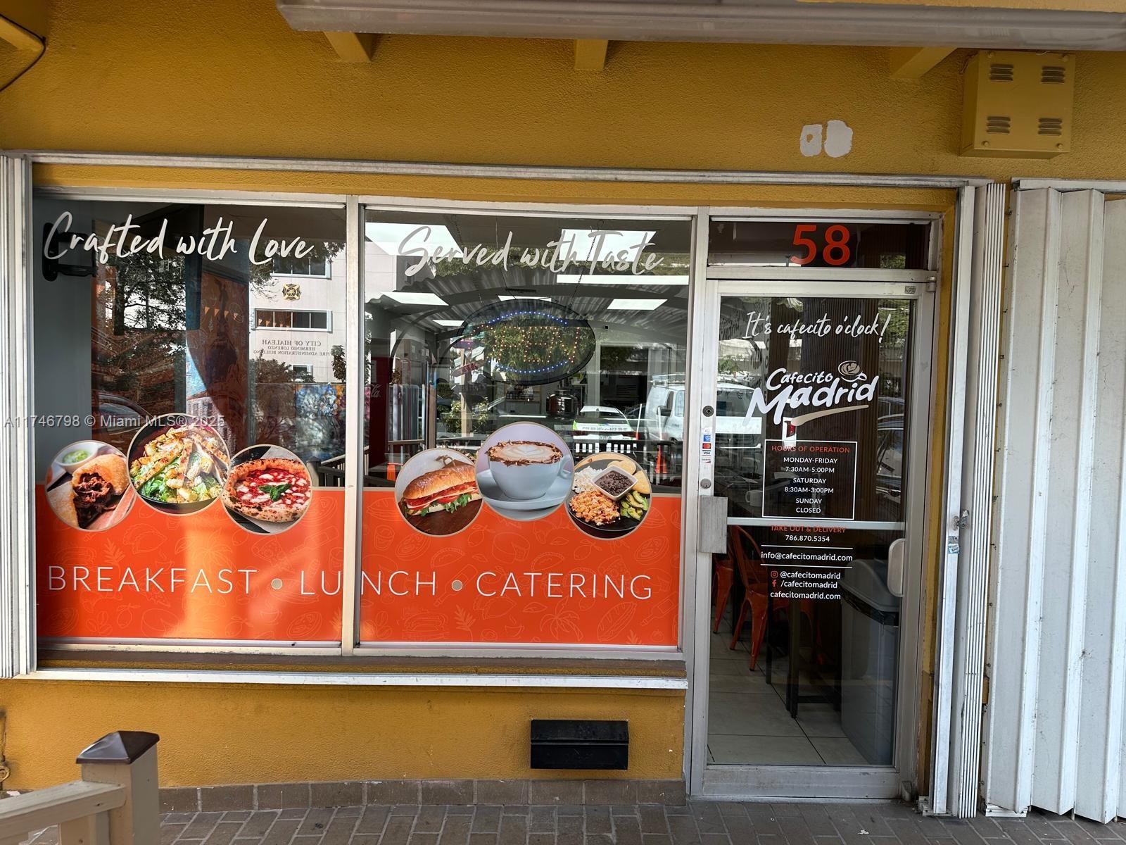 Coffee Shop for Sale in the Heart of Hialeah – Established & Profitable Business!Located in a high-traffic area, this cozy coffee shop has been successfully operating for over 5 years, building a loyal customer base and generating steady revenue. Perfect for investors looking to apply for an E-2 Visa in the U.S.It features low rent and has been recently remodeled, offering a modern and inviting atmosphere for customers. With strong growth potential, this is an excellent opportunity for entrepreneurs and investors seeking a turnkey business. Contact us today for more information!