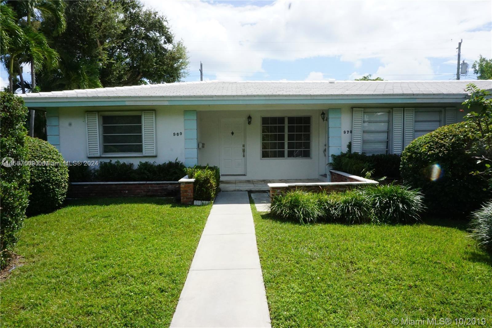 Rental Property at 960 Benevento Ave 960, Coral Gables, Broward County, Florida - Bedrooms: 2 
Bathrooms: 1  - $3,200 MO.