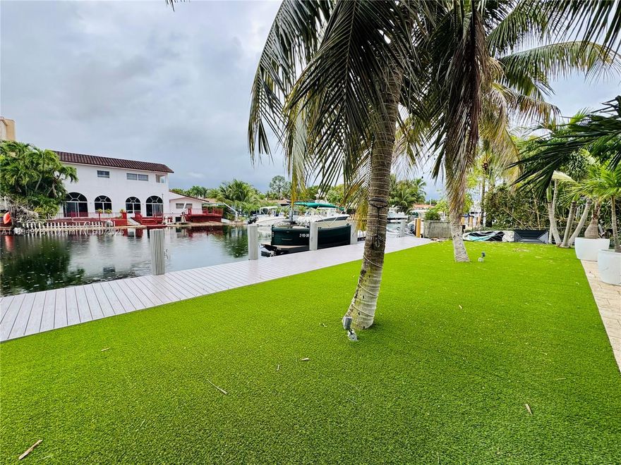 75ft Waterfront house in Keystone Point fully remodeled. Located in a gated community surrounded by shops and restaurants on bustling Biscayne Blvd, this tastefully renovated house sits on a quiet street, with a huge new dock.  Enjoy the proximity to Haulover Beach inlet with no fixed bridges. . The layout offers a open floor plan for entertainment, all closets are finished to maximize the storage space, the master bathroom offers a Shower and separate Tub with natural lighting and direct access to the pool area, kitchen features a large island with Wine cooler, Ice maker machine, usable garage with washer/dryer & Laundry tub. Perfect family house and boaters' dream. Easy to show