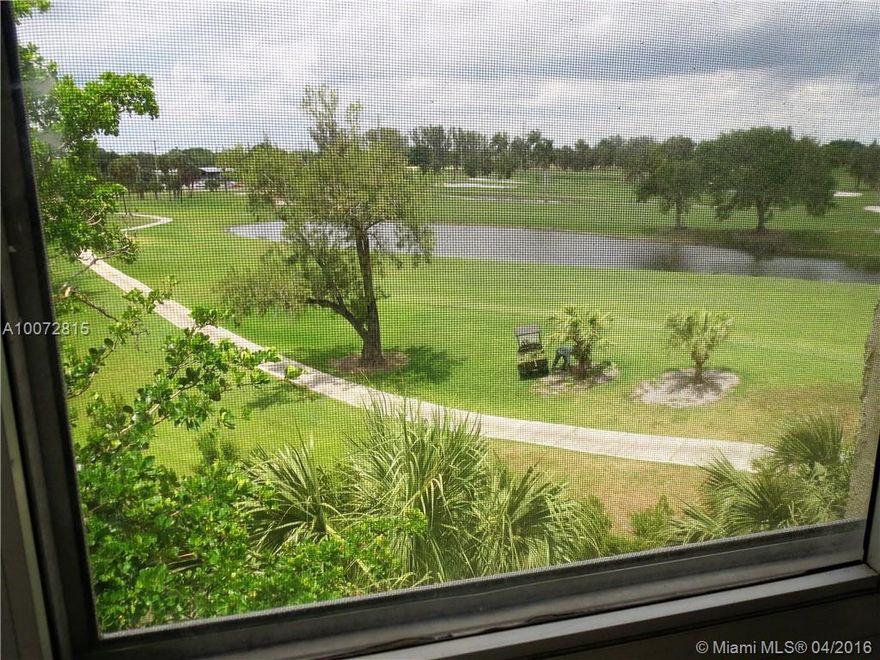 Beautiful Apartment at Las Brisas Country Club of Miami! Spacious 2 bedrooms / 2 full bathrooms with Golf court view on 4th  floor. Luminous with floor to ceiling windows on all rooms. Open kitchen with great appliances. Screened balcony. Washer & Dryer outside of the unit on same floor. Nice pool area. Gym & Security Gate. Great location, close to shopping centers. Easy to show on Lockbox! Ready for occupancy!