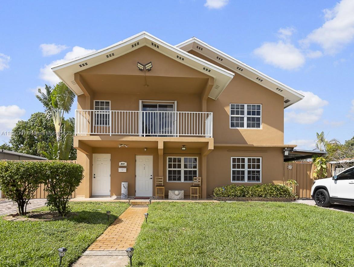 Ideal for families or investors! This well-maintained 7-bedroom, 3-bath two-story gem sits in the vibrant heart of Hialeah, offering endless potential and immediate income. The upper level features a 4-bedroom, 1-bathroom layout with a generous balcony perfect for morning coffee or evening unwinding. Downstairs, the front unit boasts 2 bedrooms, 1 full bathroom, a dining area, and cozy living room—ideal for family gatherings. Rounding out the setup is a private 1-bedroom, 1-bath in-law suite on the side, complete with its own entrance for ultimate flexibility. Extra-long side driveway accommodating multiple vehicles, plus two additional front driveways for effortless access. Currently generating $7,400/month in rental income, this property is a true cash-flow powerhouse.