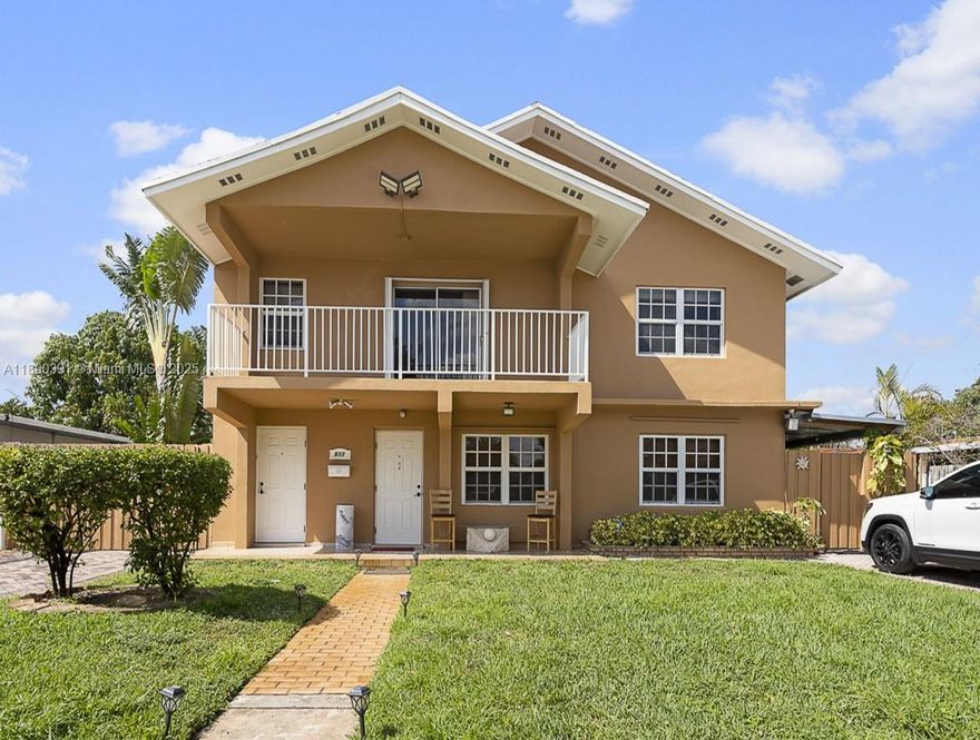 Ideal for families or investors! This well-maintained 7-bedroom, 3-bath two-story gem sits in the vibrant heart of Hialeah, offering endless potential and immediate income. The upper level features a 4-bedroom, 1-bathroom layout with a generous balcony perfect for morning coffee or evening unwinding. Downstairs, the front unit boasts 2 bedrooms, 1 full bathroom, a dining area, and cozy living room—ideal for family gatherings. Rounding out the setup is a private 1-bedroom, 1-bath in-law suite on the side, complete with its own entrance for ultimate flexibility. Extra-long side driveway accommodating multiple vehicles, plus two additional front driveways for effortless access. Currently generating $7,400/month in rental income, this property is a true cash-flow powerhouse.