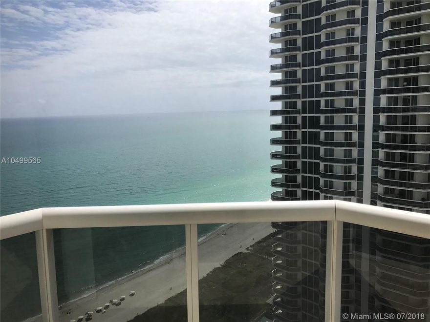 Amazing view from this high floor unit, overlooking the intracoastal water way, beach, and city, great views by day and by night. Large unit offering a large master suite with built outs and large master bath suite. Split floor plan with second bedroom. Fully tiled. Open kitchen for entertaining and to maximize the view. Luxury building located directly on the ocean. Beach Access.
