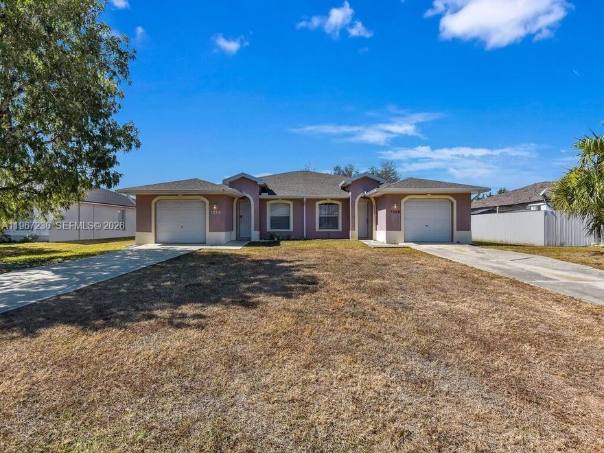 Fully leased duplex in a highly sought-after Southeast Cape Coral location. Both units are currently tenant occupied, offering immediate income potential. Multi-family opportunities in this pocket are limited and properties like this consistently draw strong interest. Each unit offers a comfortable, practical layout with spacious living areas, well-equipped kitchens, private bedrooms, and full baths. Ideally located near shopping, dining, schools, and major roadways, the property benefits from a convenient and desirable setting. A great option for investors, house-hack buyers, or anyone looking to secure a multi-unit property in one of Southwest Florida’s most active rental areas. If you’ve been waiting for a clean duplex in SE Cape Coral, this is the type buyers often move on quickly. Schedule your private tour today.