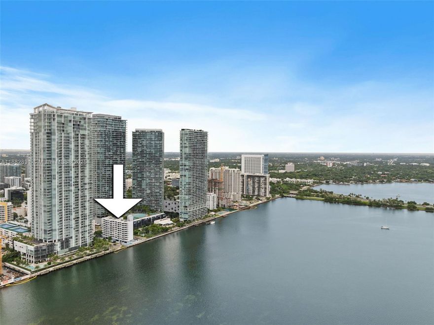 Boutique style building one of a kind private corner unit with breathtaking UNOBSTRUCTED BAY views with a huge balcony overlooking Biscayne Bay. Spacious split 2 bed/ 2 bath renovated with open kitchen, travertine floor, impact windows, stainless steel appliances, washer, dryer and views from over room. Just minutes away from I-95, Midtown shopping, restaurants, Design District, and Performing arts center. Unit comes with one assigned gated parking space. Building amenities include exercise room, nice pool overlooking the bay and dock space.