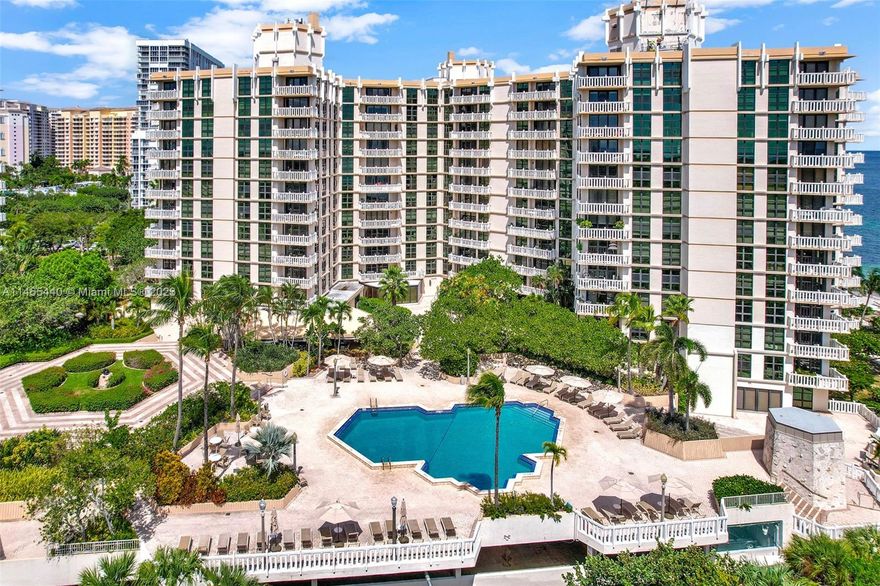 Renovated Prime East-South View Resort Style Apartment ready to become your home. This 2-bedroom offers a unique 270° view toward the ocean, Bill Baggs State Park. The unit has been completely updated with top-of-the-line finishes, European Style Cabinets with Quartz countertops, and SS appliances. A large open space rounded by floor-to-ceiling impact windows will accommodate your living and dining needs, plus an open Den for an office or a family room. The Master Bedroom offers two huge walking closets. Towers of Key Biscayne is a Boutique Complex with Private beach access, a restaurant, 2 gyms, a business center, a Kid's playroom, game rooms, a beauty salon, tennis courts, BBQ, 2 pools, 24H security, 2 assigned parking spaces, and storage.  Immerse yourself in this paradisiac lifestyle