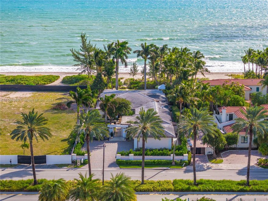 This Rental Oceanfront property in prestigious Golden Beach is your coastal dream home. Boasting 75 feet of direct ocean frontage and panning 21,300 square feet this stunning residence is primed for your immediate enjoyment. The currrent house offers 5,373 square feet of air-conditioned living space, perfect for family and guests, with 5 bedrooms, each featuring its own full bathroom, this home ensures ultimate privacy and comfort. This property offers flexibility for those interested in generating rental income. Alternatively, fully approved plans are available to build an ultra-luxury resort styled modern 14,000 sqft home. Whether you're looking for a permanent residence, a vacation home, or an investment opportunity, this oceanfront jewel provides the full spectrum of possibilities.