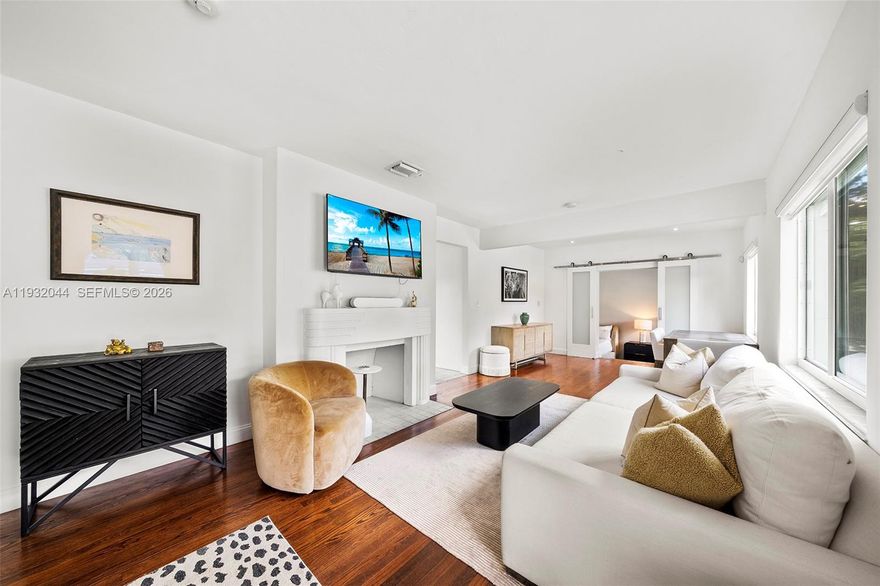 Sophisticated bungalow in the highly sought-after Miami Shores neighborhood. Located on a picturesque cul-de-sac and brimming with curb appeal, 166 NW 100th Ter epitomizes chic Miami Shores living. Set back from the street by a half circle driveway and elevated high, you enter the open floor plan with living/dining combo. The garage has been converted with permits into the primary suite with soaring ceiling and exposed beams. The other 2 bedrooms are split nicely on the east side of the home next to the bathroom and w/d. Remodeled bath and fabulously upgraded kitchen with deep sink and solid wood cabinets with easy access pull-out drawers that offer plenty of pantry storage. Original hardwood floors are complimented by sleek tile in the kitchen and bathroom. Stunning backyard with ripe avocado tree, shed for storage, and plenty of room for a pool. Easy to show.