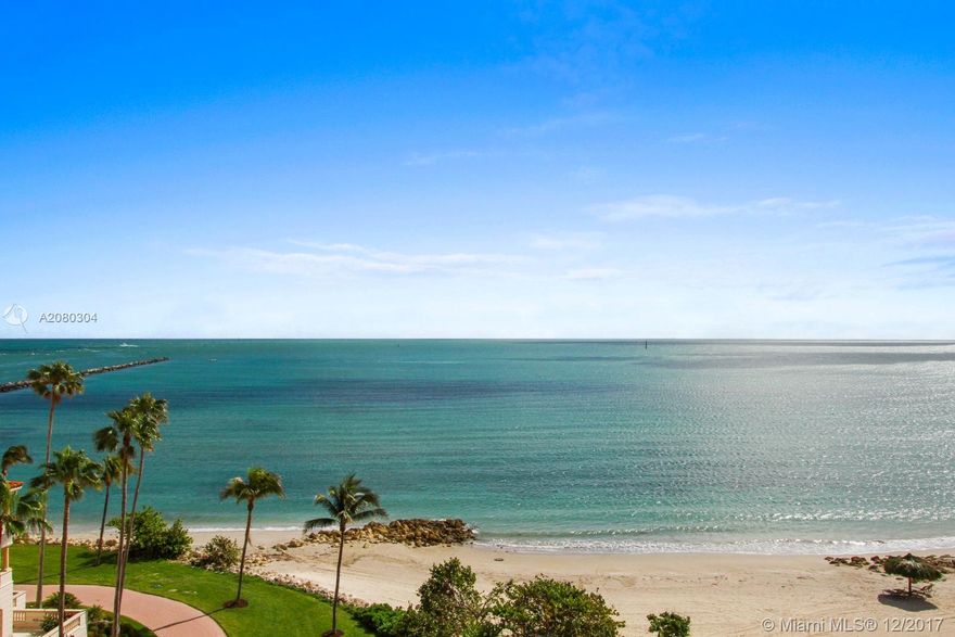 This Breathtaking ocean direct masterpiece unit showcases 3 bedrooms, 3.5 baths and 3,959 square feet of interior space. Marble and carpet floors throughout, updated kitchen with wood cabinetry, top of the line appliances, granite countertops, updated bathrooms,  his and her master bathroom, walk in closet in master bedroom, expansive wraparound terrace overlooking the ocean and additional terraces overlooking the Miami skyline.  6th floor corner unit with a NE exposure.