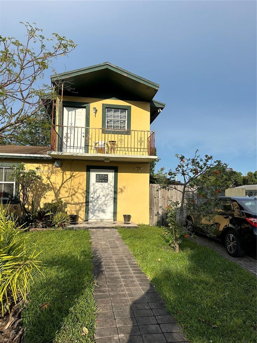Highly desirable Miami Gardens townhouse featuring 2 bedrooms and 1.5 bathrooms. Situated on a 1,330 sq ft corner lot on a peaceful, low-traffic street. Enjoy nearby parks as well as shopping and dining options—all within walking distance. The home offers a large, fenced, low-maintenance yard, perfect for relaxing with your kids or pets. Includes driveway parking for 2 cars plus ample guest parking.
