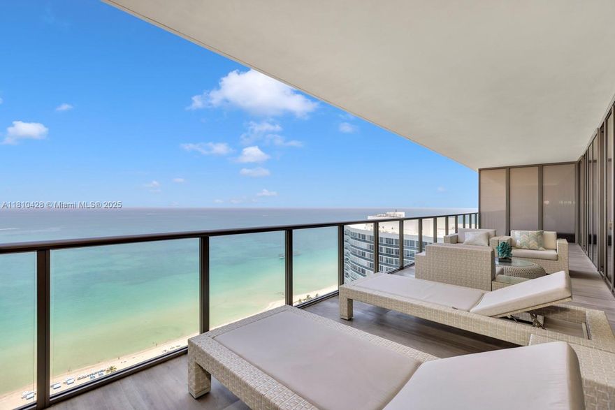 Spectacular direct oceanfront residence at the prestigious St. Regis Bal Harbour. Unit #2403 boasts breathtaking panoramic views a flowthrough unit capturing the Ocean, Intracoastal, and city skyline. This impeccably designed 4-bedroom + den, 4.5-bath residence comes fully furnished with exquisite pieces by Fendi and Armani Casa. Each bedroom features its own in-suite bathroom for ultimate privacy and comfort. Additional highlights include private elevator entry, limestone and hardwood flooring, a gourmet kitchen with top-of-the-line Wolf and Subzero appliances, and expansive terraces. Enjoy world-class amenities including 24-hour concierge, Spa, beachfront and poolside service, state-of-the-art fitness center, and fine dining. Luxury resort-style living at its finest.