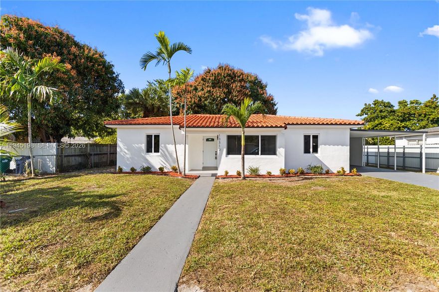 Discover this beautifully renovated turnkey home in an upcoming Miami neighborhood, offering both modern luxury & incredible versatility. This brand-new renovation features updated plumbing, electrical,  new A/C walls & finishes, ensuring a worry-free living experience. Situated on a spacious lot, this property offers ample room to add a pool, park an RV, or store a boat. Plus, the actual square footage is larger than what's reflected in city records, giving you even more space to enjoy. Don't miss this incredible opportunity
