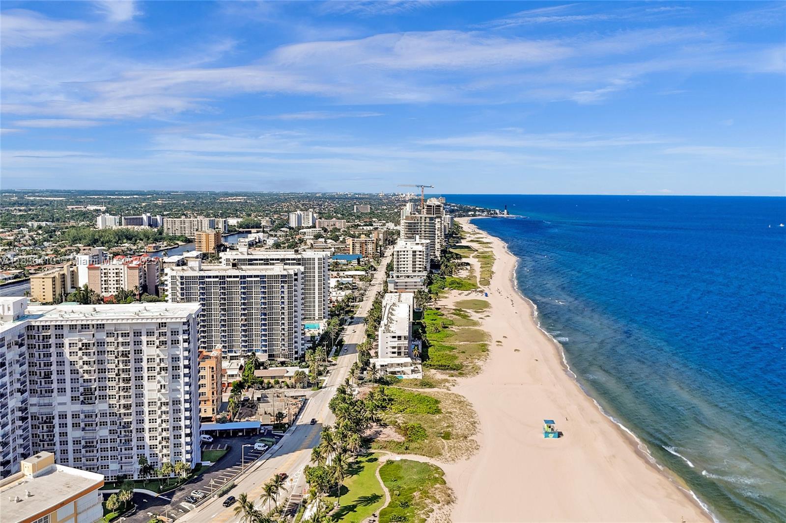 Beautiful 11th floor condo with direct Ocean view from the living room and both bedrooms through the floor to ceiling impact windows. South East exposure for plenty of sunlight. Watch the sunrises and sunsets from the balcony. Tile throughout the entire unit. This condo comes with 1 garage parking space but extras are almost always available. Bike storage room and extra storage area available. Resort style amenities include 24 hour concierge services, heated pool, 3 large grills out by the pool, tennis, pickleball, bocce ball court, gym, sauna, pool table, library. This building is in great financial shape and had completed most 50 yr updates and inspections. Private beach access and Walk to downtown Pompano beach area. Association requires a min 720 credit score for all buyers.
