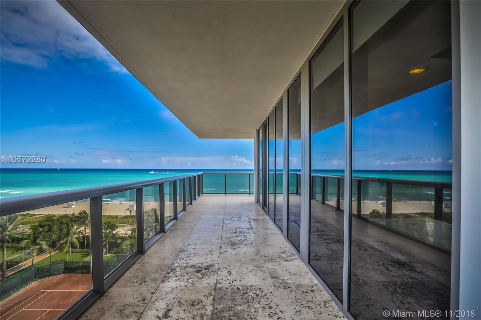 Furnished Direct Ocean Front 2Bedroom/2.5 Bathroom at the MEI Condo. "01" Line features Floor to Ceiling windows with unobstructed Ocean views and huge wrap-around balcony. Interior has marble floor, Jacuzzi/Spa, Thermador and Bosch appliances, espresso maker, wine cooler .Building amenities include direct beach access, gym, massage room, steam room, library, spa, party room, valet. Unit is professionally decorated and ready for move in.