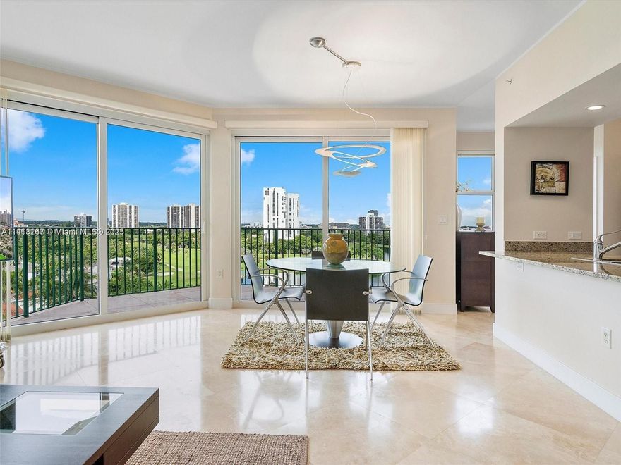 Direct panoramic views of Turnberry Isle golf course, corner unit. Best view of the building. Fully furnished 2Bed 2Bath in excellent condition available for a yearly rent. Great layout and natural light. Amenities such as gym, pool, pool table room, spinning room, spa/sauna, jacuzzi, kid's playground and a teen center, cable and wifi included, 24-hour valet service and front desk attendant. Excellent location, close to Aventura Mall and beach. Move in ready.