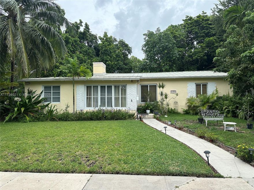 This charming 3-bedroom, 2-bathroom home offers a fantastic opportunity to live in the highly sought-after Miami Shores community. Enjoy the Florida lifestyle with a beautiful, private, oversized lush backyard with various fruit trees that provides a tranquil setting for outdoor relaxation. Features Newer A/C unit, Metal Roof, Soft-Water System throughout the house and RO water in kitchen and impact windows.  Don't miss the opportunity to own in one of Miami's most desirable neighborhoods.  This property won't last long! Showings ONLY by Appointment.