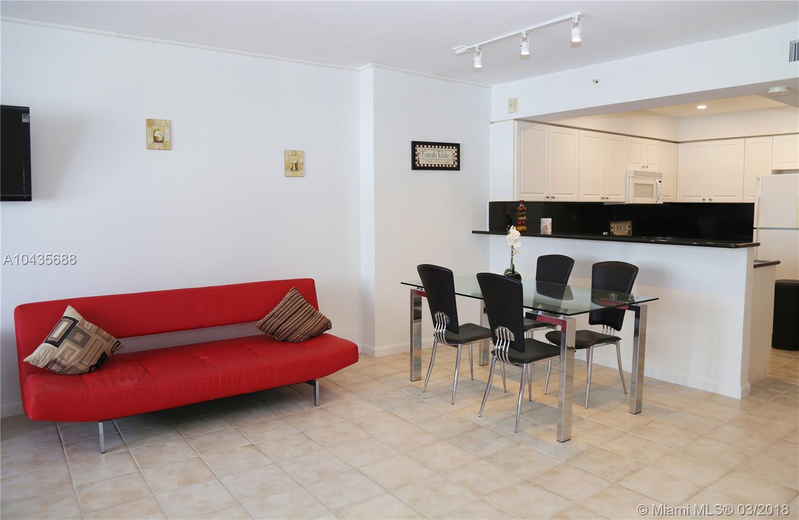 Nicely decorated, spacious and fully furnished Studio with partial ocean views will be your beachfront retreat. Available for annual rent right away. Studio does not have a balcony. The Wave -Luxury building right on the beach with a brand new resort style pool area, new gym overlooking the ocean, beach services, new restaurant coming soon. Building perfectly located near FLL airport, malls, restaurants, Hollywood boardwalk and more.
Easy to show.